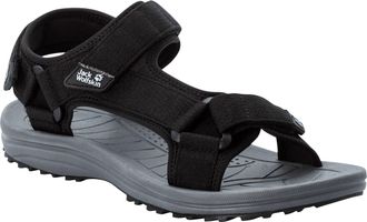 Jack Wolfskin Sandale JACK WOLFSKIN WAVE BREAKER M, Herren, Gr. 47, schwarz, Textil, Schuhe Sandale, mit Klettverschluss