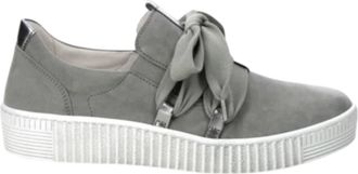 Gabor Womens Ribbon Sneaker In Light Grey/stone