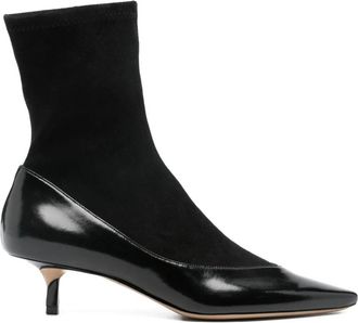 Jacquemus Tourni Pointed-toe Boots - Dames - Laarzen met Hak - Zwart - 36 EU - Leer - Schoenen