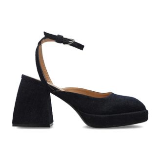 Nodaleto Pumps, female, Blue, Size: 9 1/2 US Bulla Sofia Denim Platform Pumps