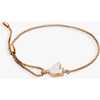 Alex and Ani Dove Peace Mother of Pearl Pull Chain Bracelet in Gold at Nordstrom