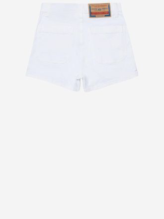 Diesel Stretch Cotton Denim Shorts - White