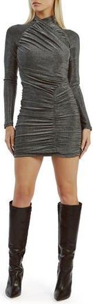 Bardot Evalina Long Sleeve Metallic Minidress in Silver at Nordstrom Rack, Size 2