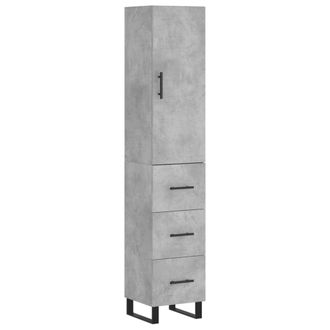 vidaXL Aparador De Madera Contrachapada Gris Hormig&oacute;n 34,5x34x180 Cm Vidaxl