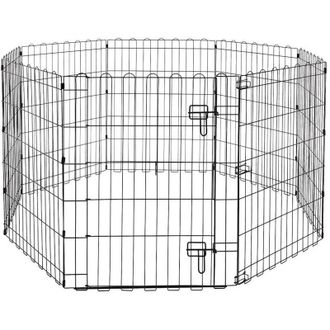 Trade Shop Trade Shop - Recinzione In Metallo Per Cani Pieghevole Per Esercizio 152,4 X 152,4 X 76,2 Cm