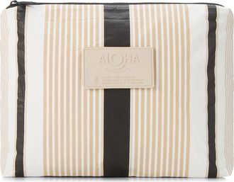 Aloha Collection Mid Lineup Water Resistant Tyvek Zip Pouch in Latte at Nordstrom