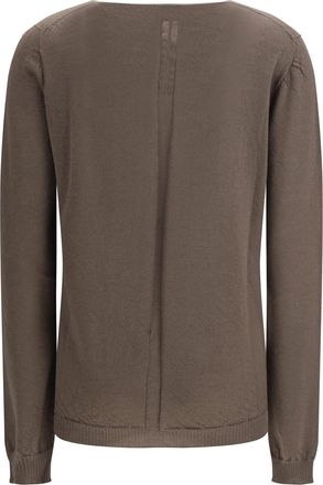 Rick Owens Womens Temple Extreme Sweater With V-Neck Dust Wool Ovis Aries