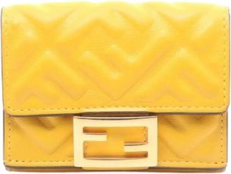 Fendi Pre-owned Wallets, female, Yellow, Size: ONE SIZE Pre-owned Leather Wallet