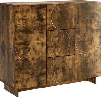 vidaXL Aparador Roble Ahumado 85,5 X 31 X 75 Cm Madera De Ingenier&iacute;a Vidaxl