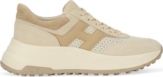 Hogan Womens Sneakers Hi-Fi Beige Calfskin Trainers
