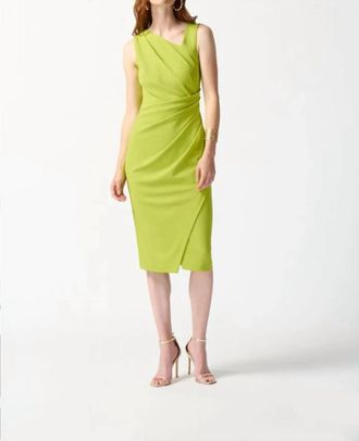 Joseph Ribkoff Asymetrical Sleeveless Sheath Dress In Key Lime