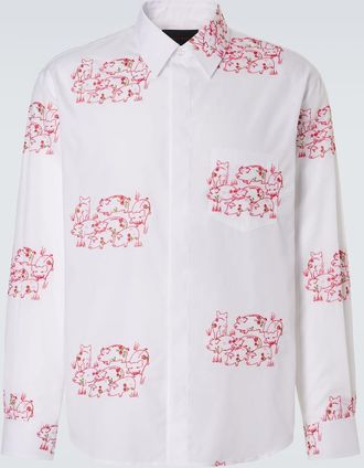 Simone Rocha Camicia in popeline di cotone con ricamo