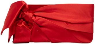 Valentino Pre-owned Clutches, female, Red, Size: ONE SIZE Pre-owned Satin Clutch
