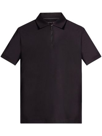 Michael Kors zip-up polo shirt - men - Cotton - L - Black