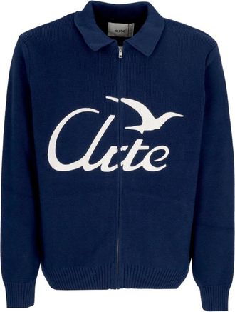 Arte Navy Gebreide Trui met Logo - Heren - Vesten - Blauw - XL - Katoen - Truien & Vesten