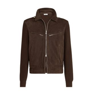 Brunello Cucinelli Padded Leather Jacket - male - Brunello Cucinelli - Bomber Jackets - Brown - XL - Jackets