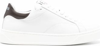 Lanvin logo-patch leather sneakers - women - Leather - 38 - White