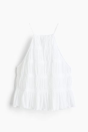 H&M Gesmoktes Tr&auml;gertop - Weiss