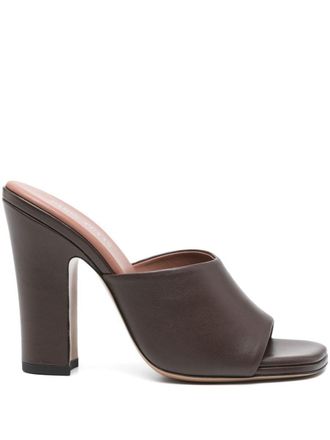 PARIS TEXAS Ava Mule 100 Brown Ebony Leather Mules