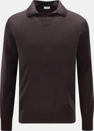Braun Hamburg Men - Merino knit polo dark brown