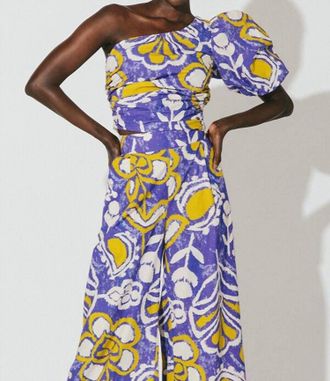 Cleobella Tess One Shoulder Blouse In Azores Print