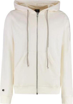 Rick Owens Zip-throughs - Heren - Vesten met rits - Wit - L - Katoen - Hoodies & sweatvesten