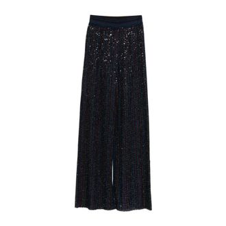 Missoni Pantaloni in jersey a gamba larga a righe - - Trousers - Donna - Blu - S