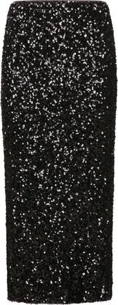Rotate Sequin Midi Jurk - Dames - Midirokken - Zwart - XS - Polyester - Rokken