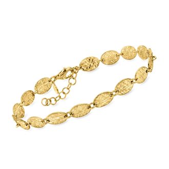 Ross-Simons Italian 18kt Gold Over Sterling Oval-Link Bracelet
