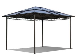 Quick-Star Metall Garten Hardtop Pavillon 3x3,6m Doppelstegplatten Polycarbonat Dach Wasserdicht