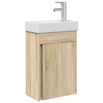 vidaXL M&oacute;dulo De Ba&ntilde;o Con Grifer&iacute;a Roble Sonoma 40,5 X 22,5 X 62 Cm Vidaxl
