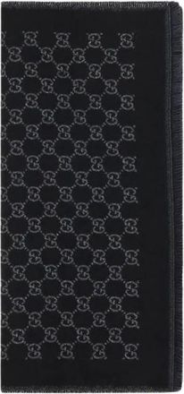 Gucci GG Monogram Sjaal - Dames - Accessoires - Zwart - Maat: ONE Size Wol