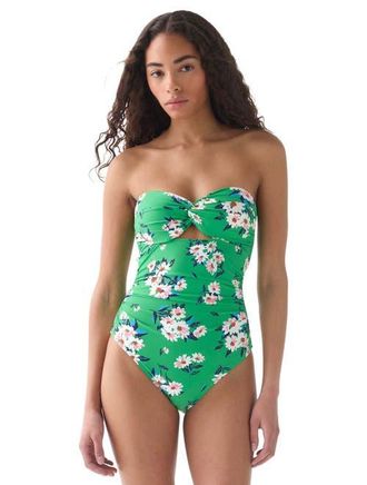 Kate Spade New York Twist Swim Top One Piece Swimsuit in Parrot Green at Nordstrom, Size X-Large