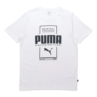 Puma Casual Sports Alphabet Printing Round Neck Short Sleeve White 586586-02