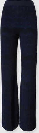 Missoni Zig Zag Viscose And Wool Straight-leg Trousers in Navy Blue at Nordstrom, Size 40