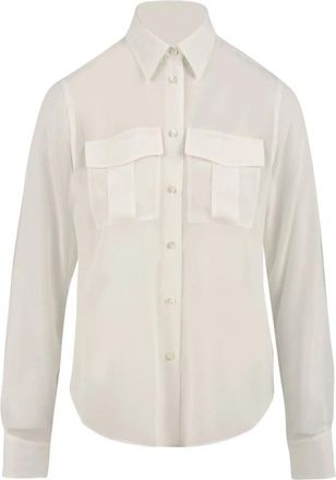Aspesi Double-Pocket Shirt - Dames - Overhemden - Wit - L - Leer - Overhemden