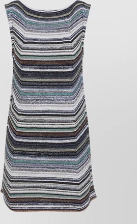 Missoni knit mini dress multicolor stripes sleeveless