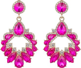 Eye Candy Los Angeles Ari Crystal Statement Drop Earrings in Pink at Nordstrom Rack