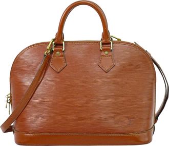 Louis Vuitton Alma Handbag Epi Leather Brown Leather Handbag (Pre-Owned)
