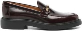 Tod's Metallic-Bar Loafers - Dames - Loafers - Bruin - 36 EU - Schoenen
