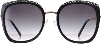 Guess GF0381 01B glanzend zwarte zonnebril met rookverloop