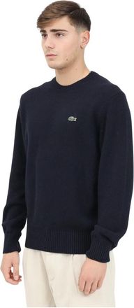 Lacoste Essenti&euml;le Trui met Ronde Hals - Heren - Ronde hals truien - Blauw - XL - Wol - Truien & Vesten
