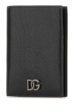 Dolce & Gabbana Mens Black Leather Passport Holder Nero Vitello Portafogli Wallet