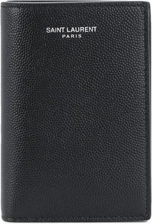 Saint Laurent Grain De Poudre Leather Bi-Fold Card Wallet Accessories