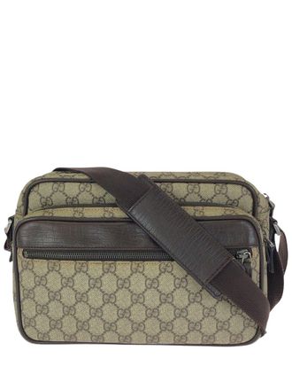 Gucci Beige Gg Supreme Canvas & Leather Shoulder Bag (Authentic Pre-Loved)