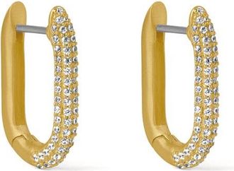 Dean Davidson Juliette Pav&eacute; Hinged Hoop Earrings in White Topaz/Gold at Nordstrom