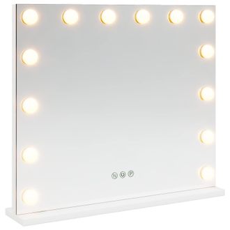 vidaXL Espejo Led Para Tocador Blanco 50 X 10 X 44 Cm Vidrio Y Acero Vidaxl