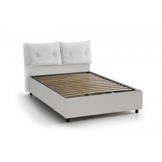 Dmora Talamo Italia - Letto singolo Ildegarda, Letto contenitore con rivestimento in ecopelle, 100% Made in Italy, Apertura frontale, adatto per materasso
