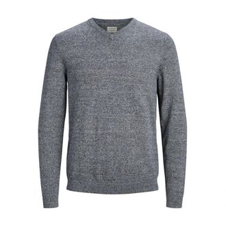 Jack & Jones Jack & Jones, V-neck Knitwear, male, Blue, Size: 2XS Mens Basic Knit V Neck