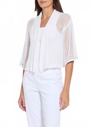 Lyss&eacute; Elera Linen Mesh Cardigan In Off-White